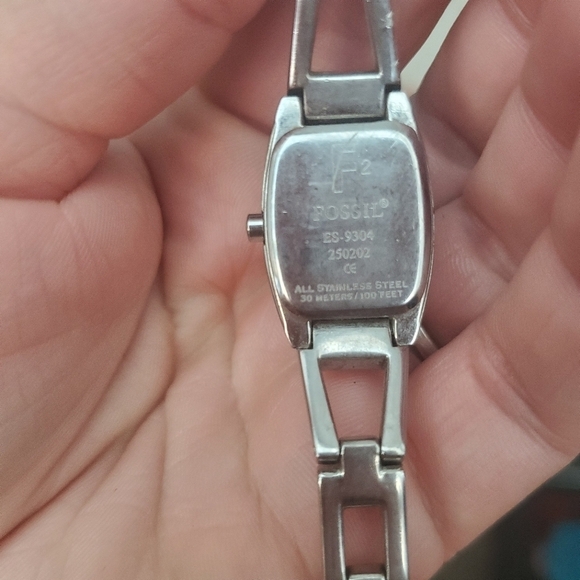 Fossil Watch Small Petite Stainless Steel Silver Baby Blue - Picture 4 of 5